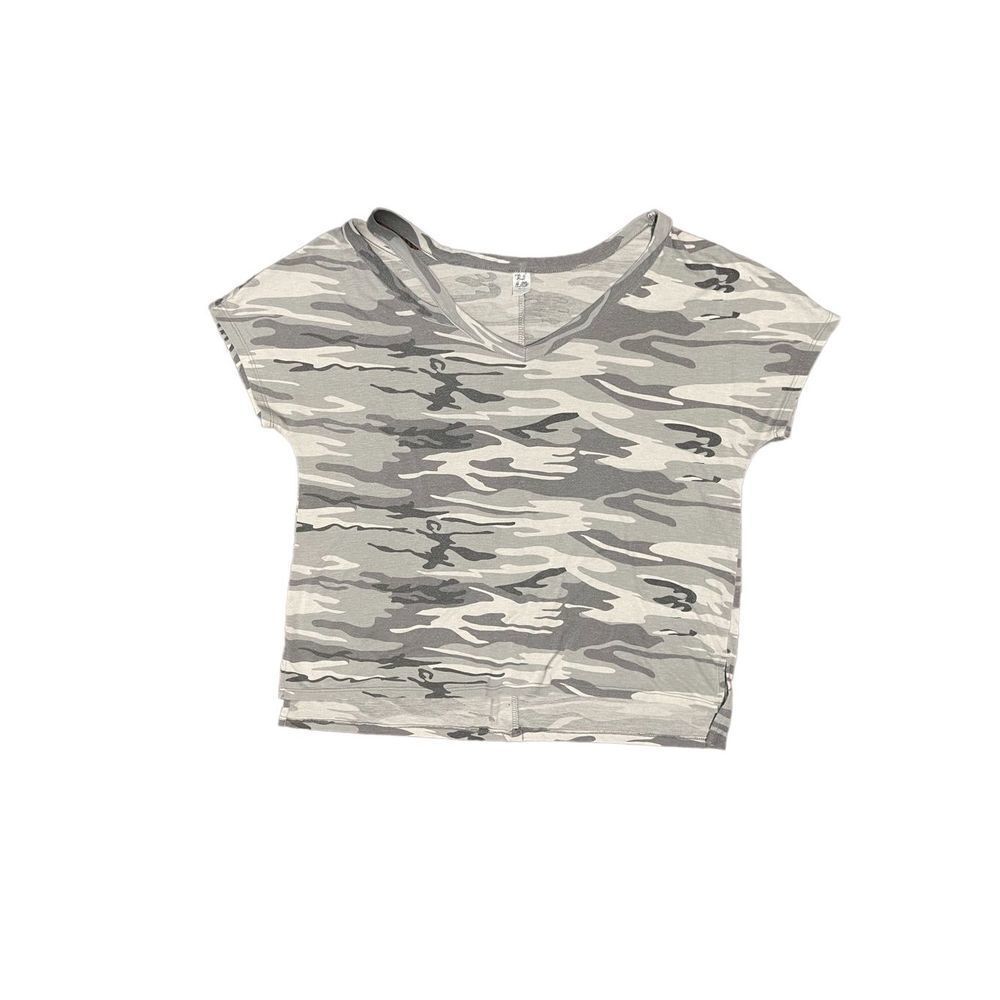 HYBRID SHORT SLEEVE GRAY CAMO TEE SHIRT TOP S